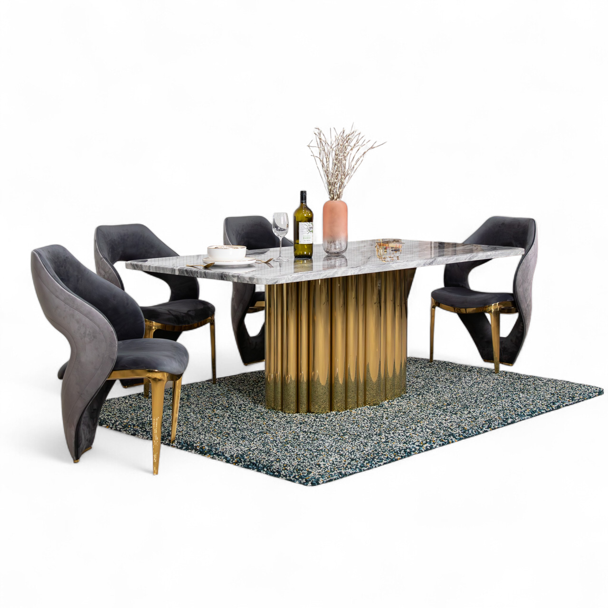 โต๊ะอาหารหินอ่อน 2.0 ม. รุ่น ลีโอนาร์ด LEONARD