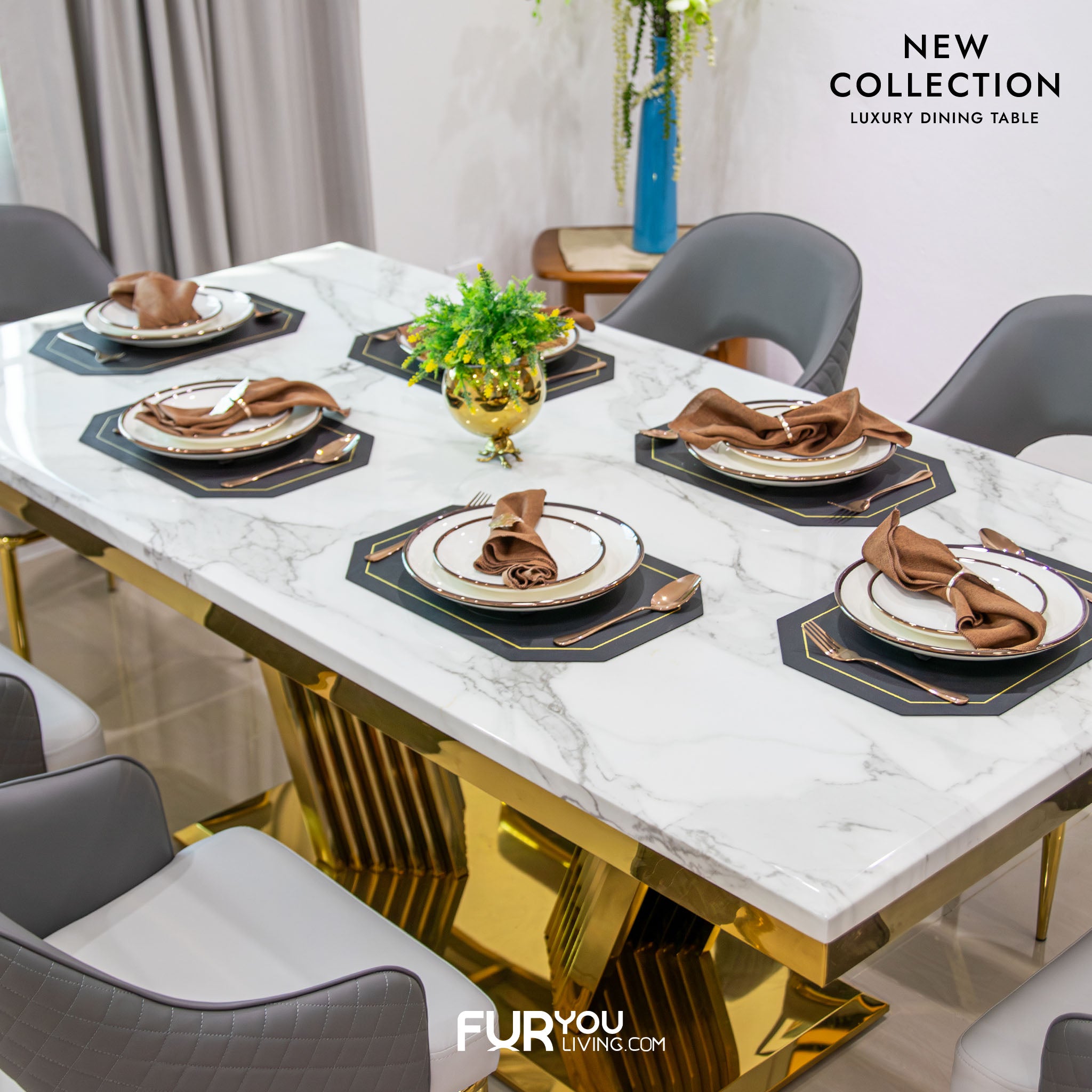 ชุดโต๊ะทานอาหาร 2 ม. รุ่น แชนเดอเรีย CHANDELIER