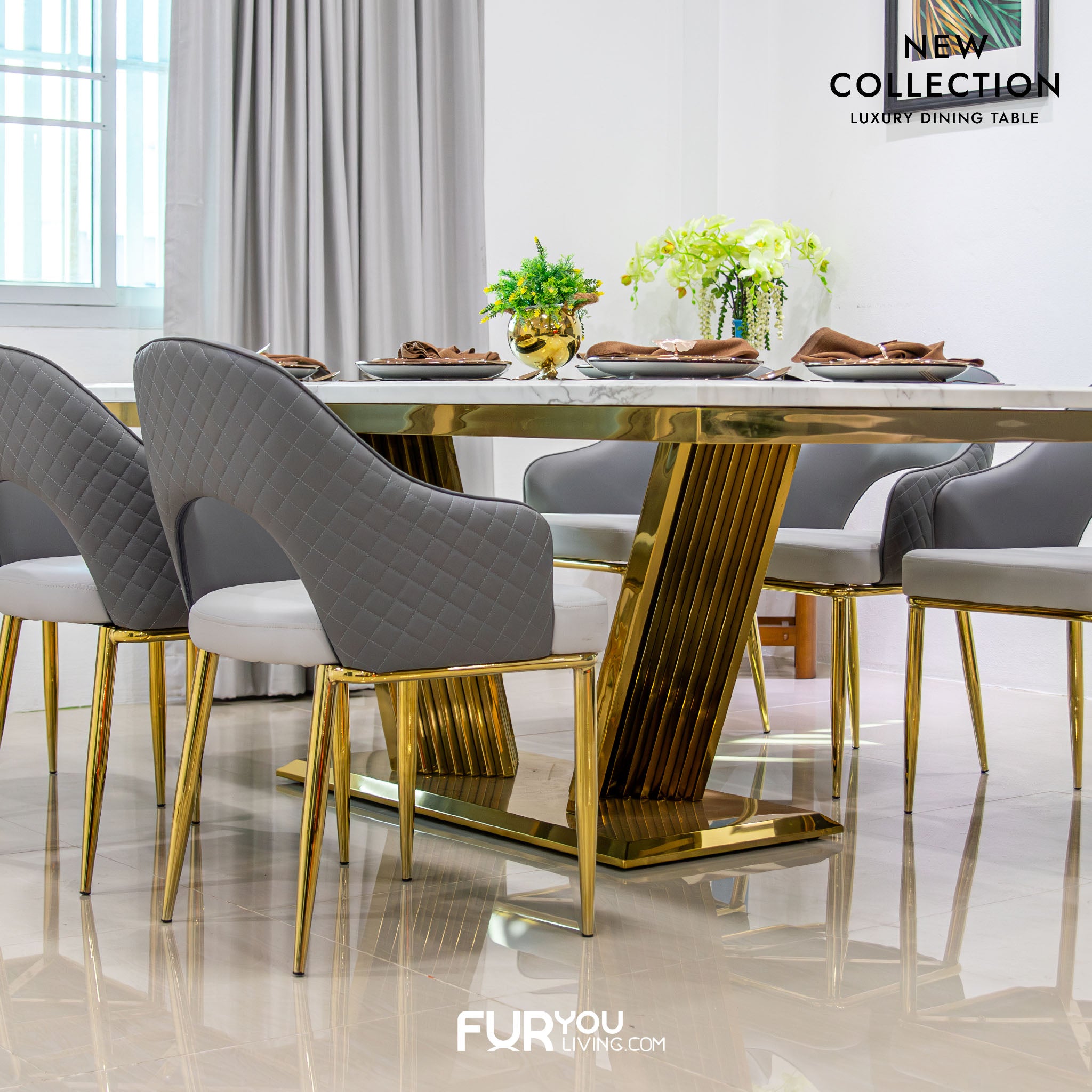 ชุดโต๊ะทานอาหาร 2 ม. รุ่น แชนเดอเรีย CHANDELIER