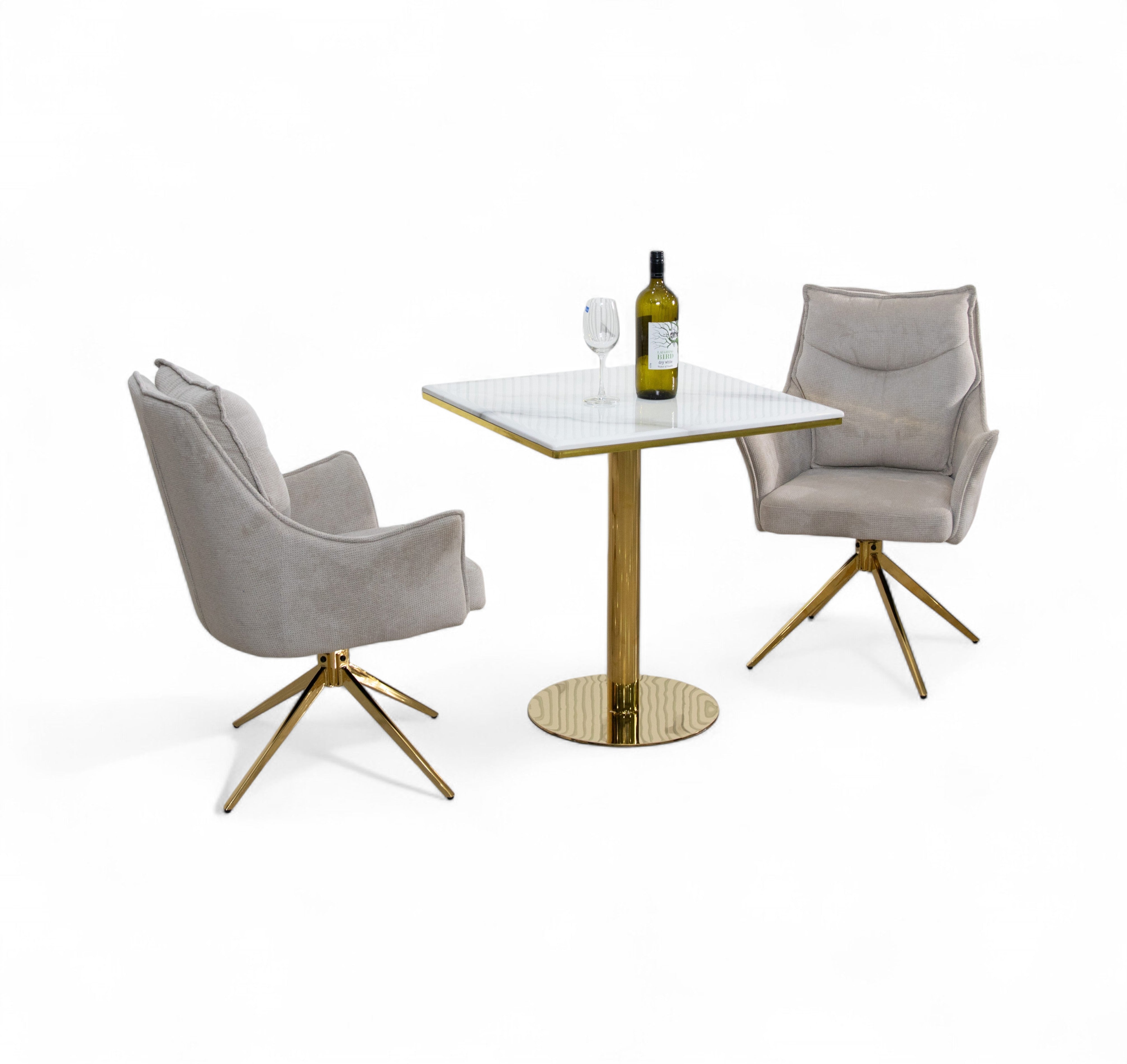 โต๊ะอาหารหิน 70x70 ซม. รุ่น เบนนี่ BENNY เก้าอี้หมุนได้ 360 องศา