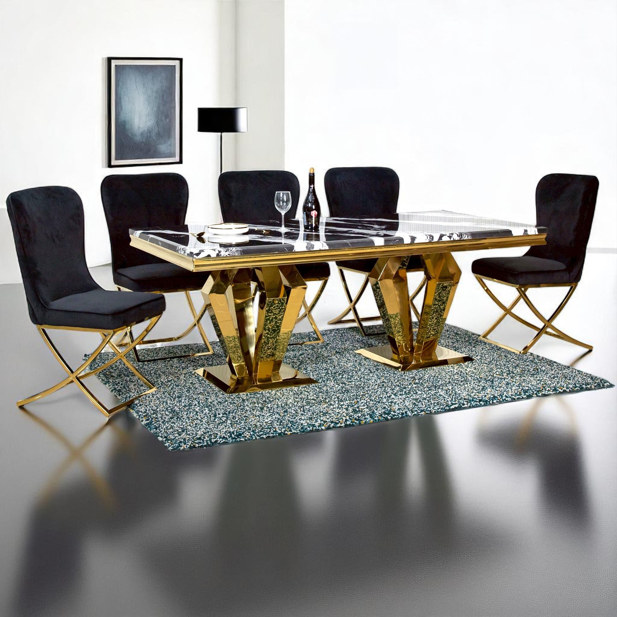 โต๊ะอาหารหินอ่อน 2.0 ม. รุ่น ราจ RAJ