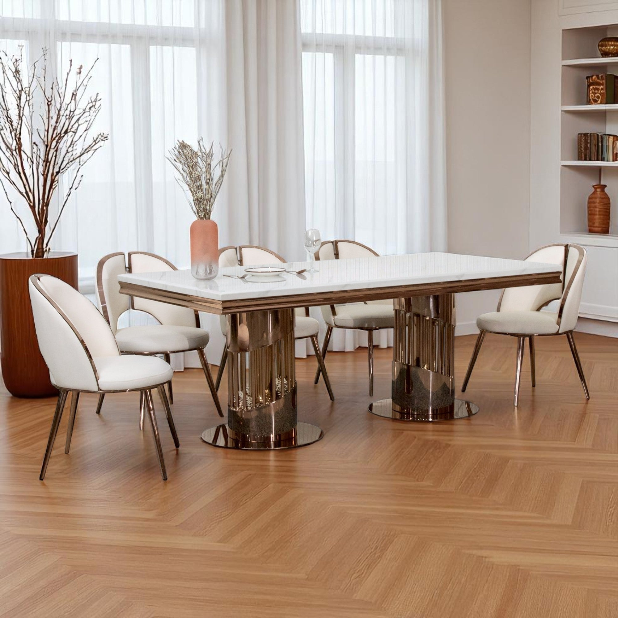 โต๊ะอาหารหินอ่อน 2.0 ม. รุ่น โมอาน่า MOANA