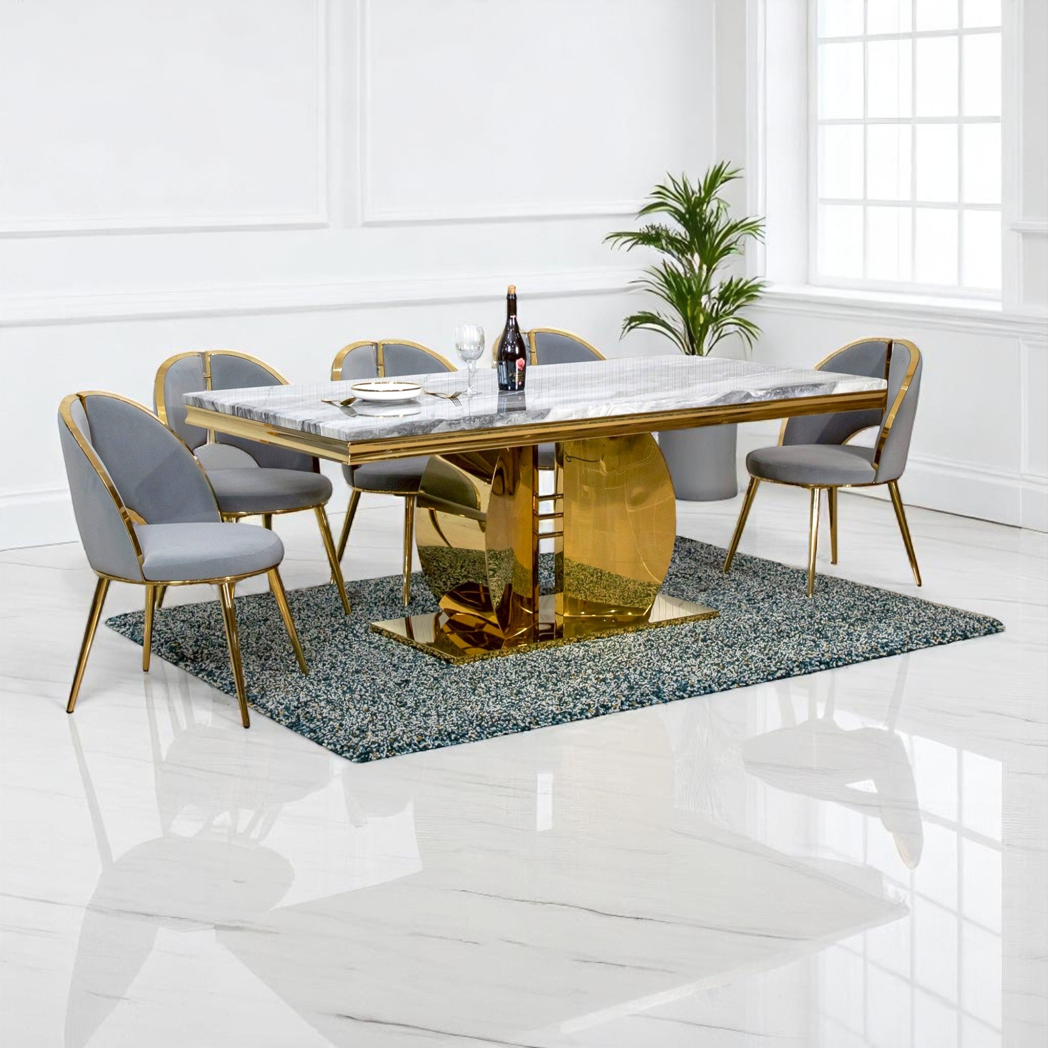 โต๊ะอาหารหินอ่อน 2.0 ม. รุ่น ฮาวาร์ด HOWARD