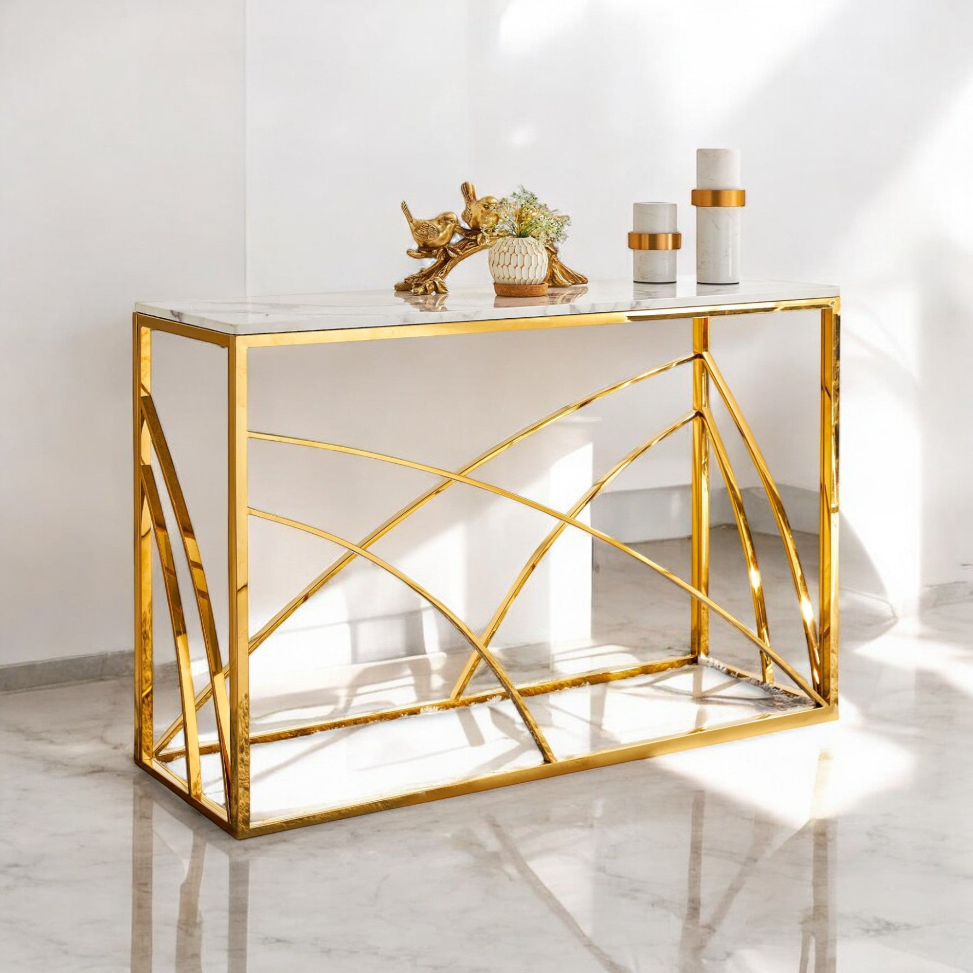 โต๊ะคอลโซลท็อปหิน 1.4 ม. รุ่น กาโมร่า GAMORA