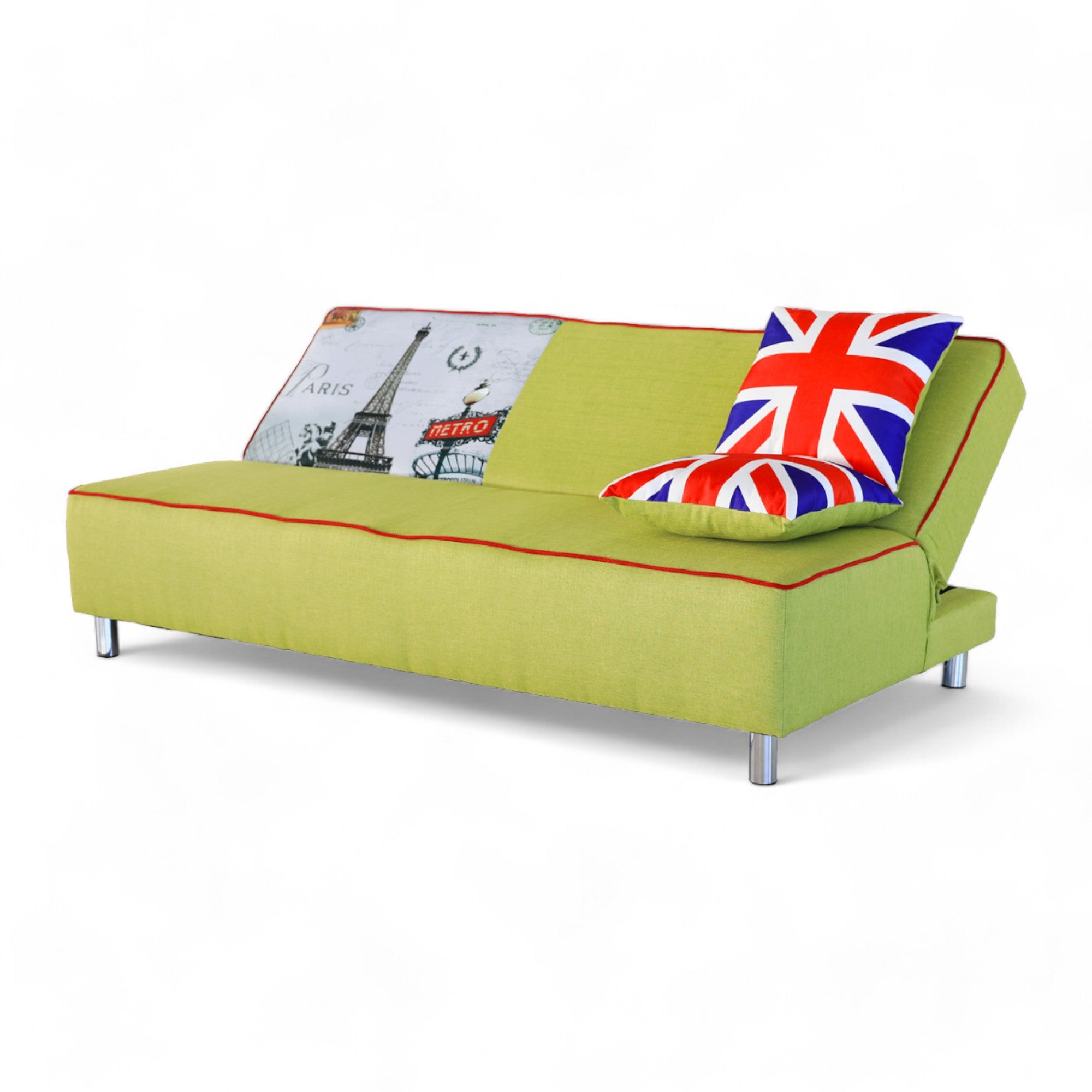 โซฟาผ้า โซฟาปรับนอน ผ้าฝ้าย ขนาด 3 ที่นั่ง รุ่น พีช ปรับนอนได้ 3 ระดับ