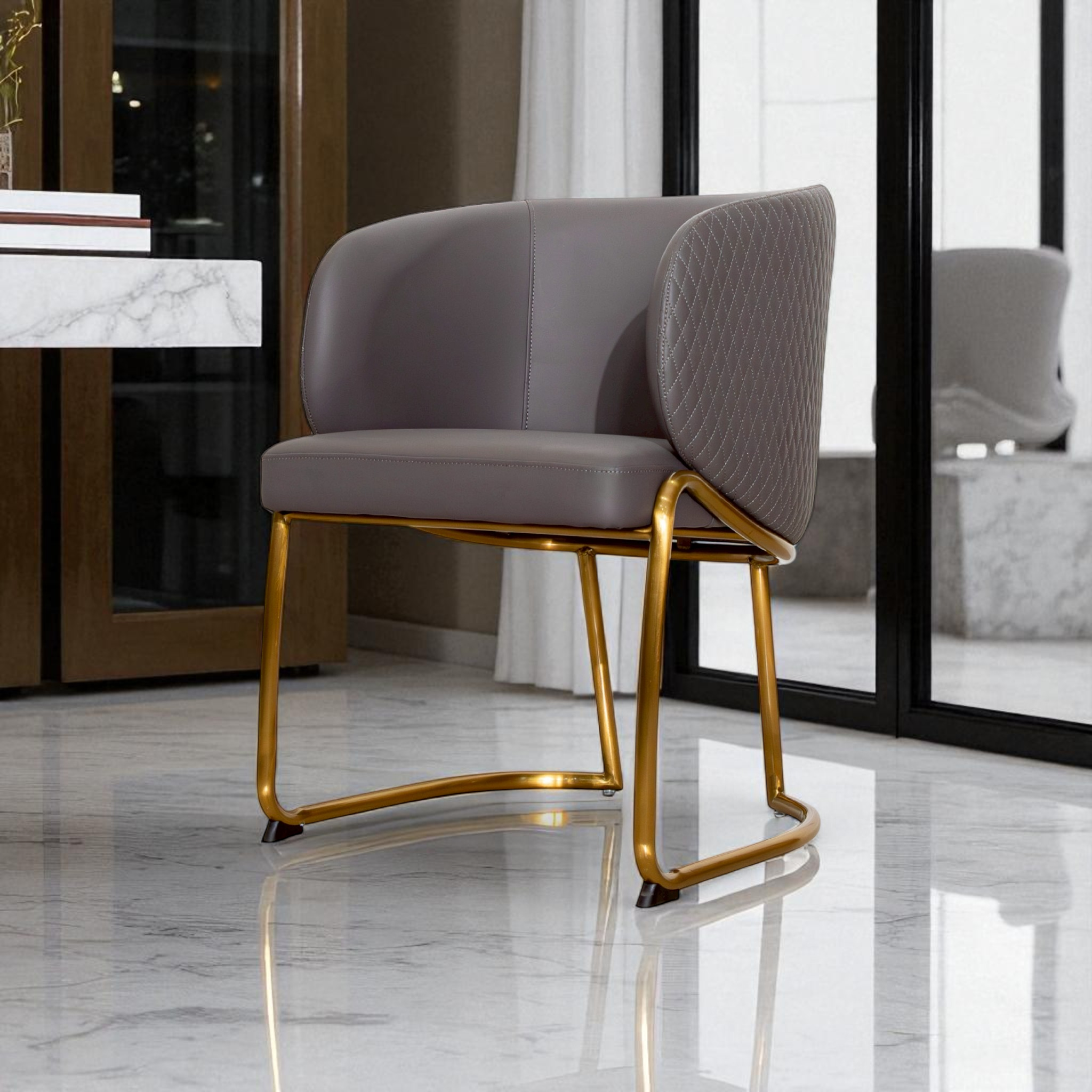 เก้าอี้อาหาร ขาสแตนเลสสีทอง รุ่น เรนนี่ RAINY