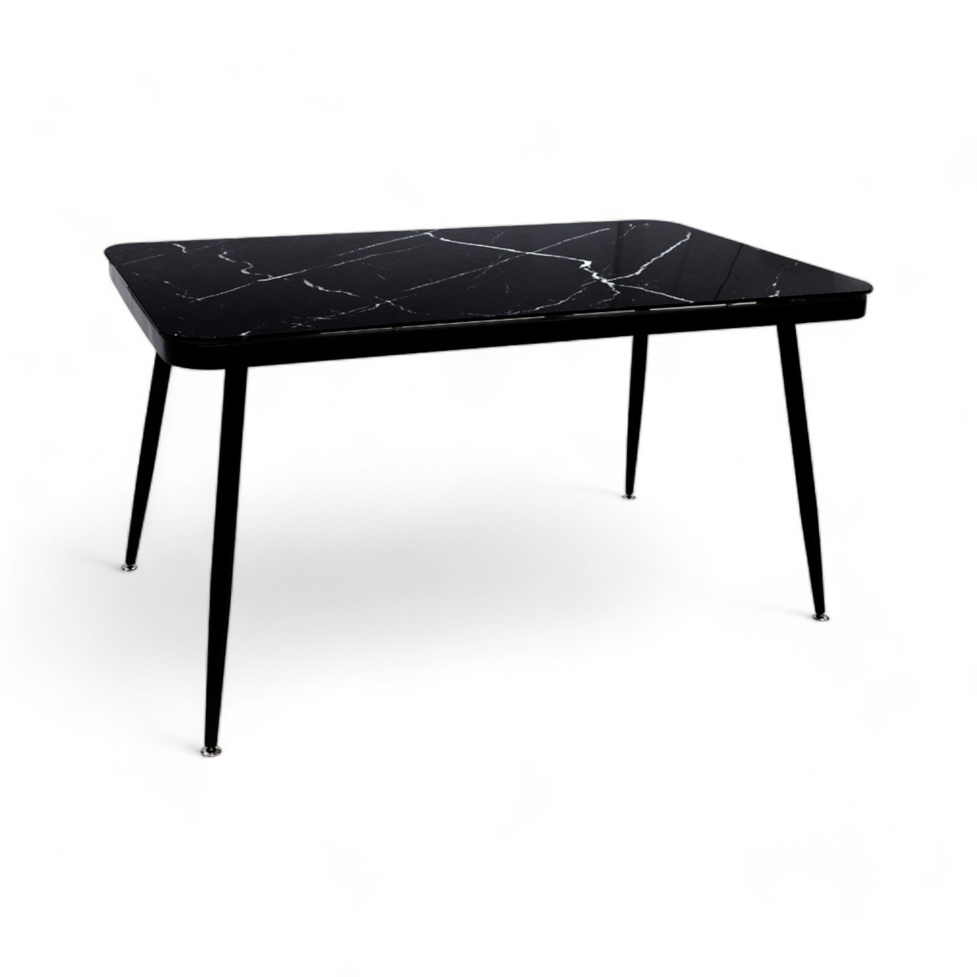 โต๊ะอาหารท็อปกระจกลายหินอ่อน 1.4 ม. รุ่น สปริน SPIN