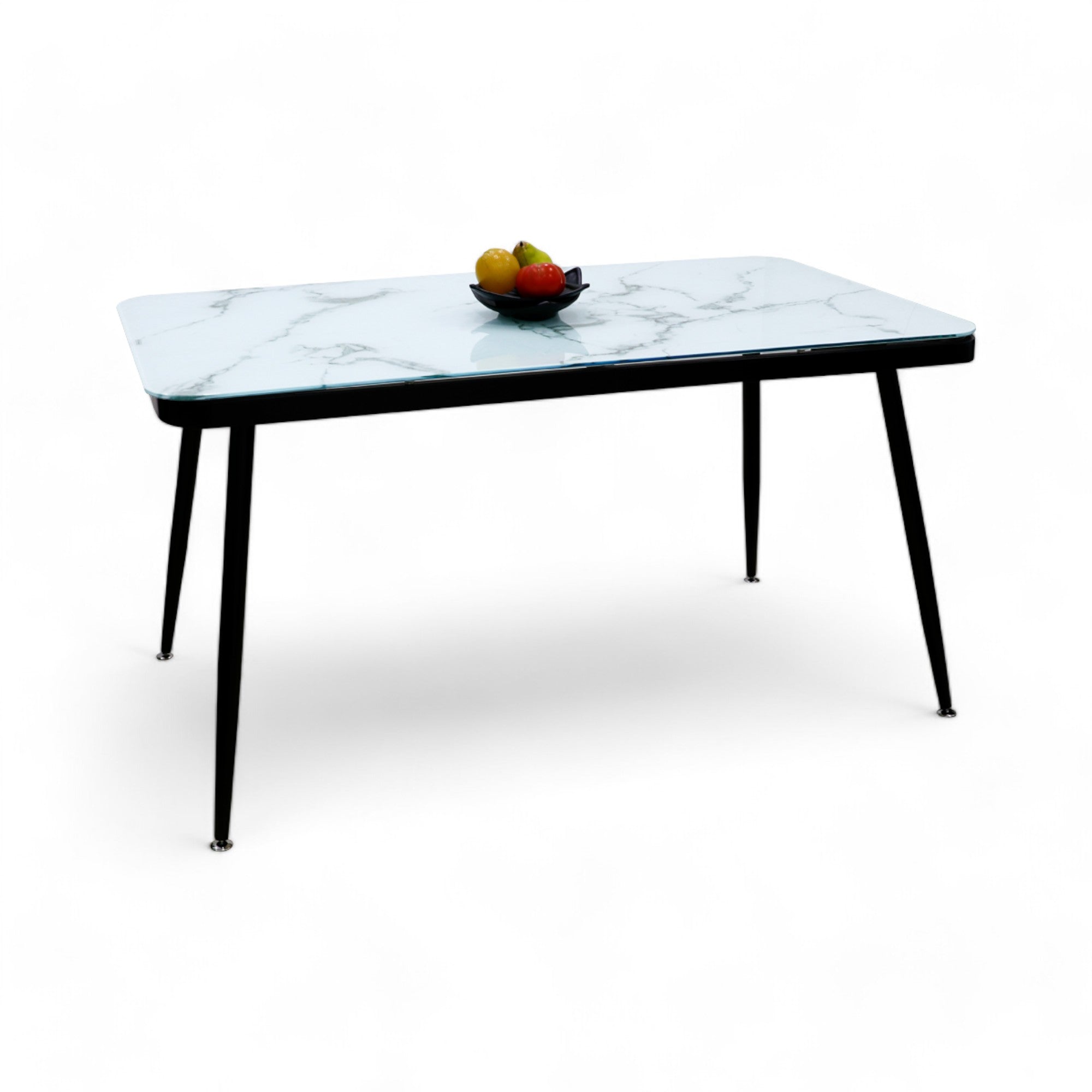 โต๊ะอาหารท็อปกระจกลายหินอ่อน 1.4 ม. รุ่น สปริน SPIN