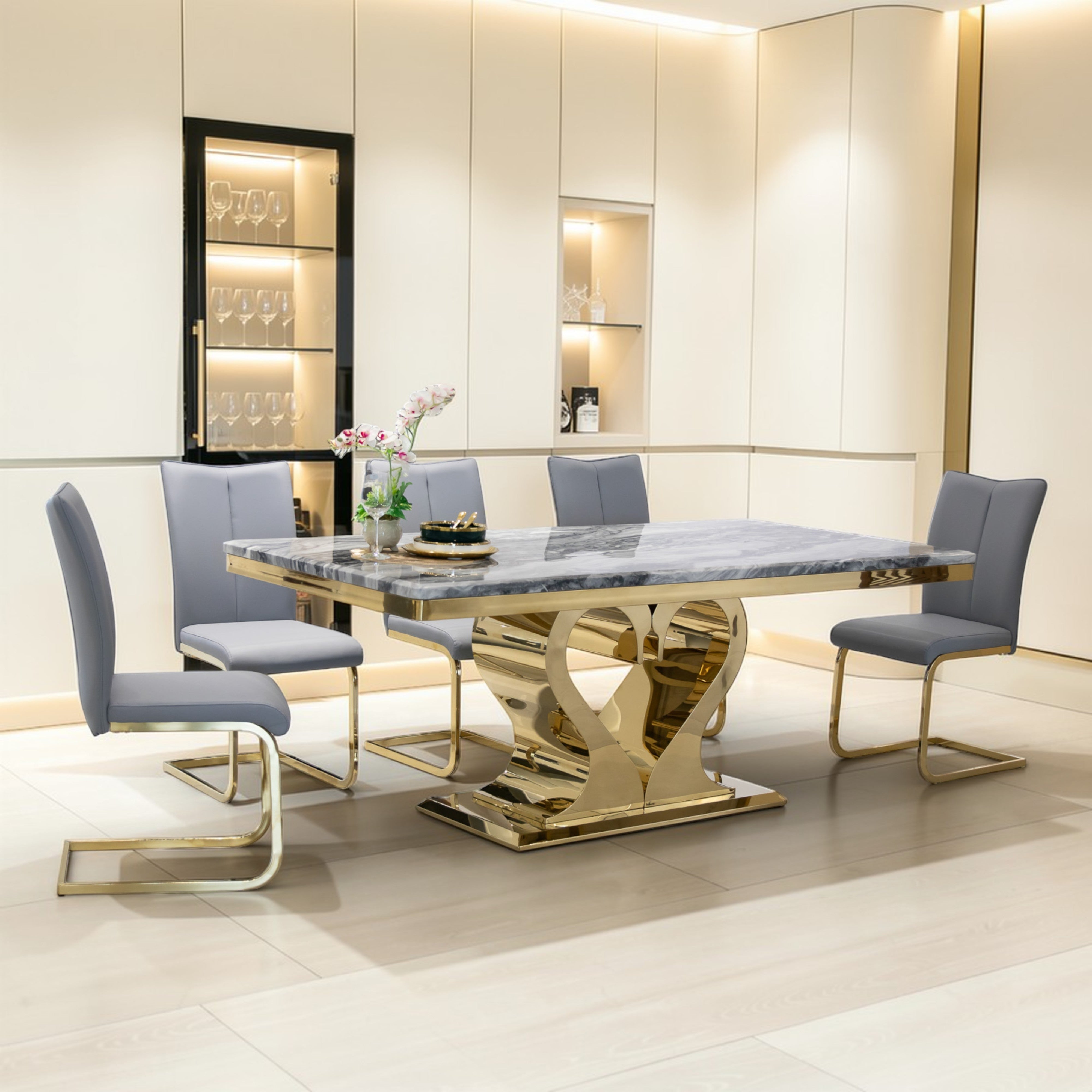 โต๊ะอาหารหินอ่อน 2.0 ม. รุ่น สวอน SWAN