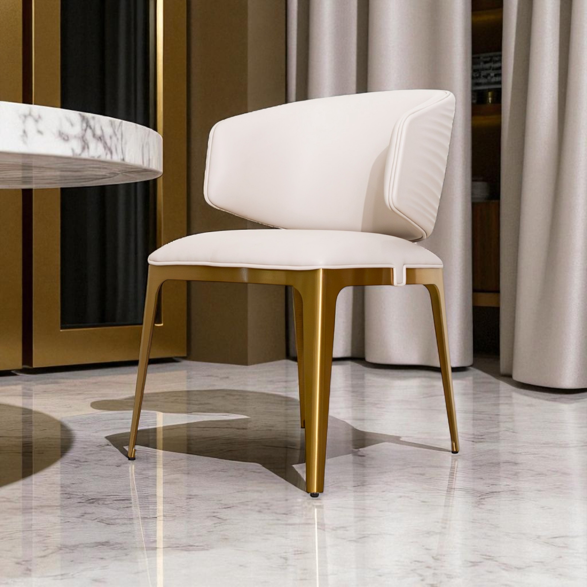 เก้าอี้อาหาร ขาสแตนเลสสีทอง รุ่น สเปส SPACE