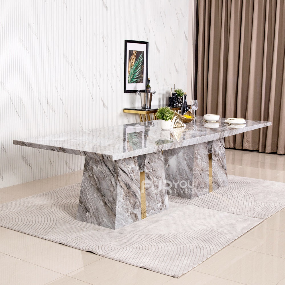 โต๊ะอาหารหินอ่อน 3 ม. รุ่น ยาร่า YARA (เก้าอี้ดีโม่ 10 ที่นั่ง)