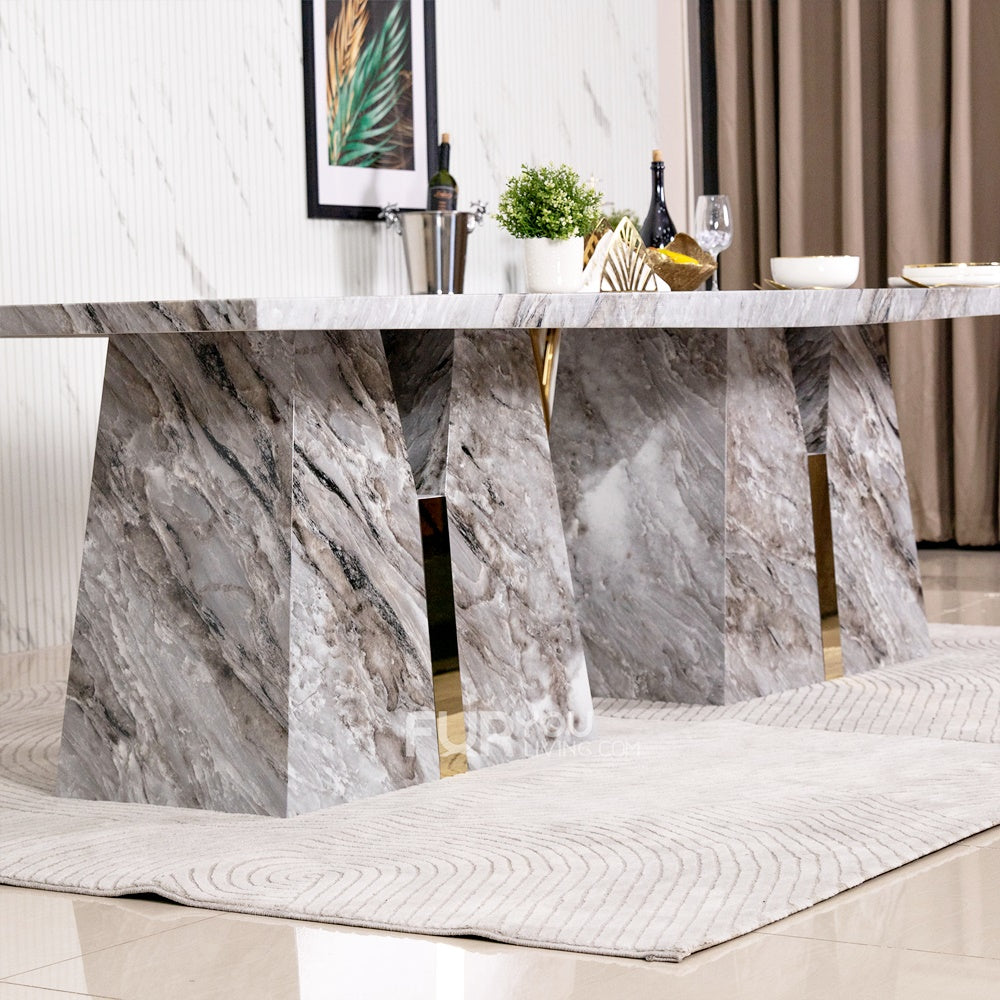 โต๊ะอาหารหินอ่อน 3 ม. รุ่น ยาร่า YARA (เก้าอี้ดีโม่ 10 ที่นั่ง)