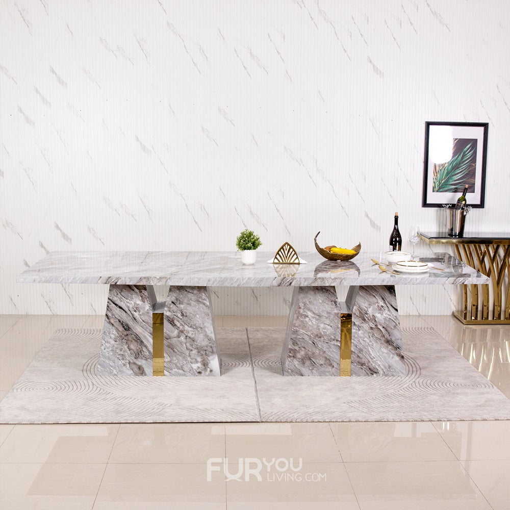 โต๊ะอาหารหินอ่อน 3 ม. รุ่น ยาร่า YARA (เก้าอี้ดีโม่ 10 ที่นั่ง)