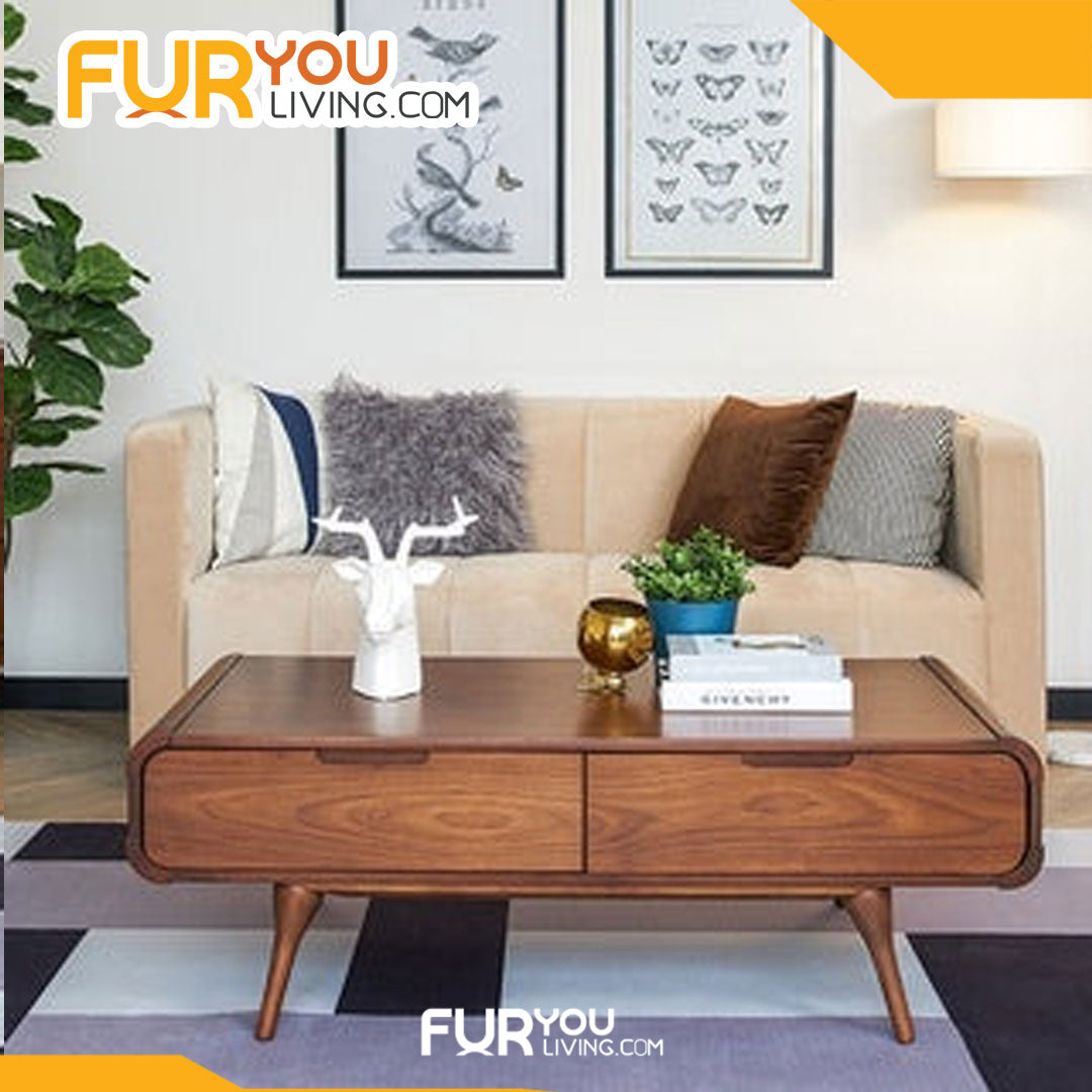 โต๊ะกลางไม้ 120 cm.ซีรีส์ " เปาโล PAOLO " ปิดผิววีเนียร์