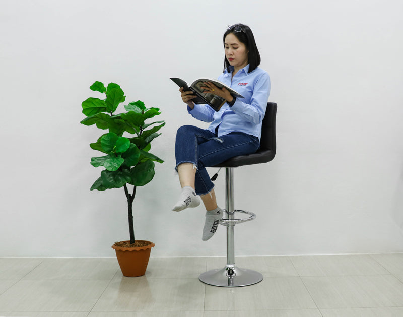 เก้าอี้บาร์ ทรงสูง ปรับระดับได้ หุ้มหนัง PU รุ่น อะตอม "ATOM"