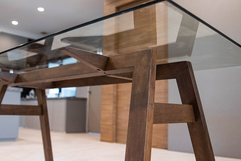 ชุดโต๊ะทานอาหารกระจก รุ่น โทบี้ TOBY เก้าอี้ 6 ที่นั่ง