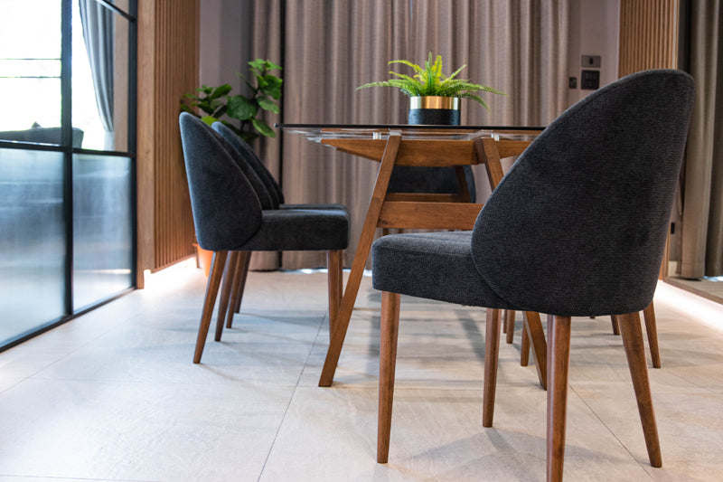 ชุดโต๊ะทานอาหารกระจก รุ่น โทบี้ TOBY เก้าอี้ 6 ที่นั่ง